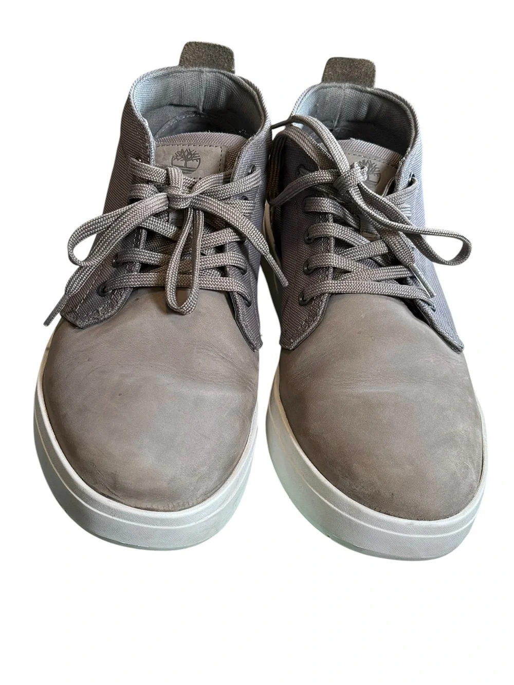 Timberland Gray Nubuck Leather Chukka Sneakers Mid Top Casual Shoes Size 10.5